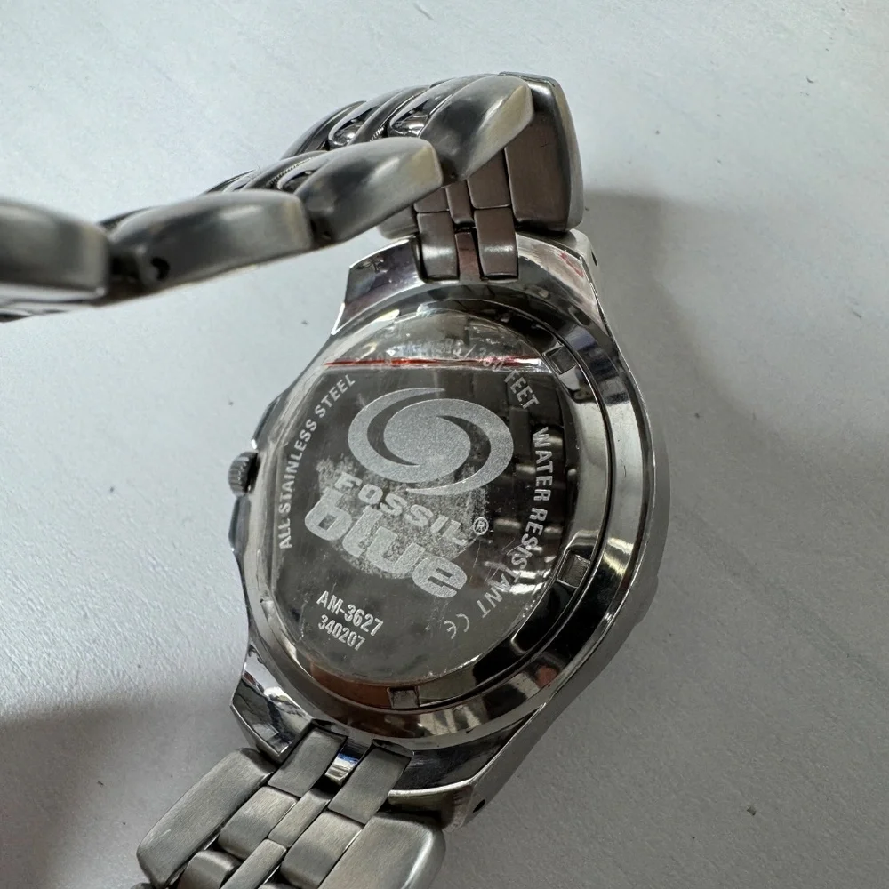 Fossil Men's Stainless Steel Watch with Red Dial